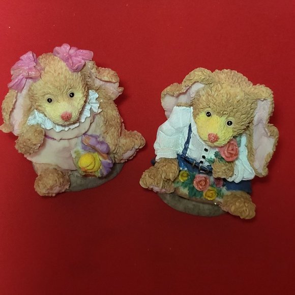 VTG Ks Collection Easter Bunny Rabbits Egg Chick Basket Roses - Picture 4 of 14